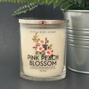 BBW Pink Peach Blossom Bath & Body Works Single Wick Candle